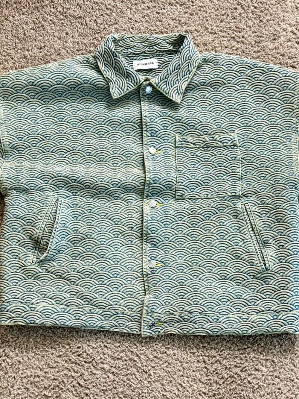 Ryoko Rain SEIGAIHA JACQUARD DENIM WORK JACKET - Picture 4 of 4